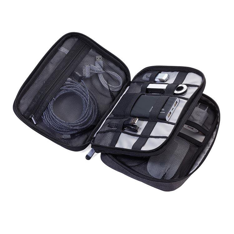 TROIKA Organiser Case with 2 Zipper Compartments Connected