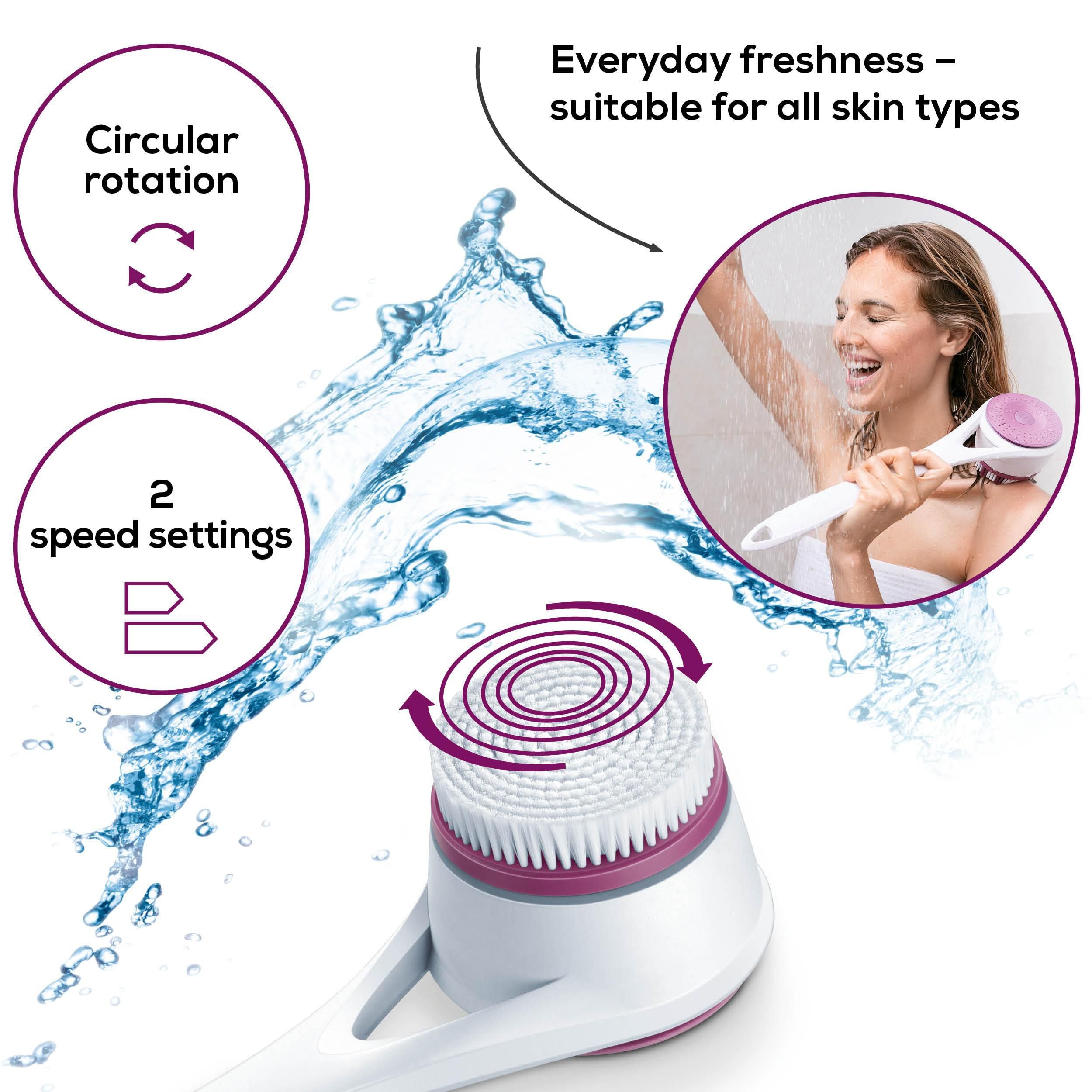 Beurer FC 25 Body Brush for Deep Cleansing & Massage | Waterproof | Removeable Long Handle For The Back