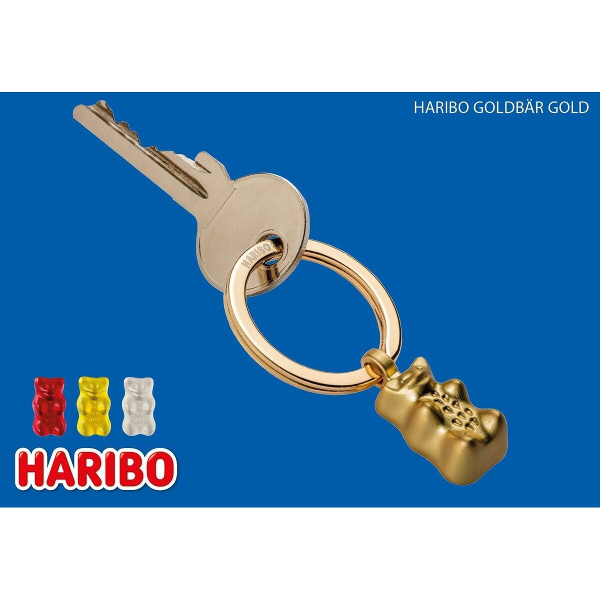TROIKA Keyring HARIBO Gummy Bear on Split Keyring Gold