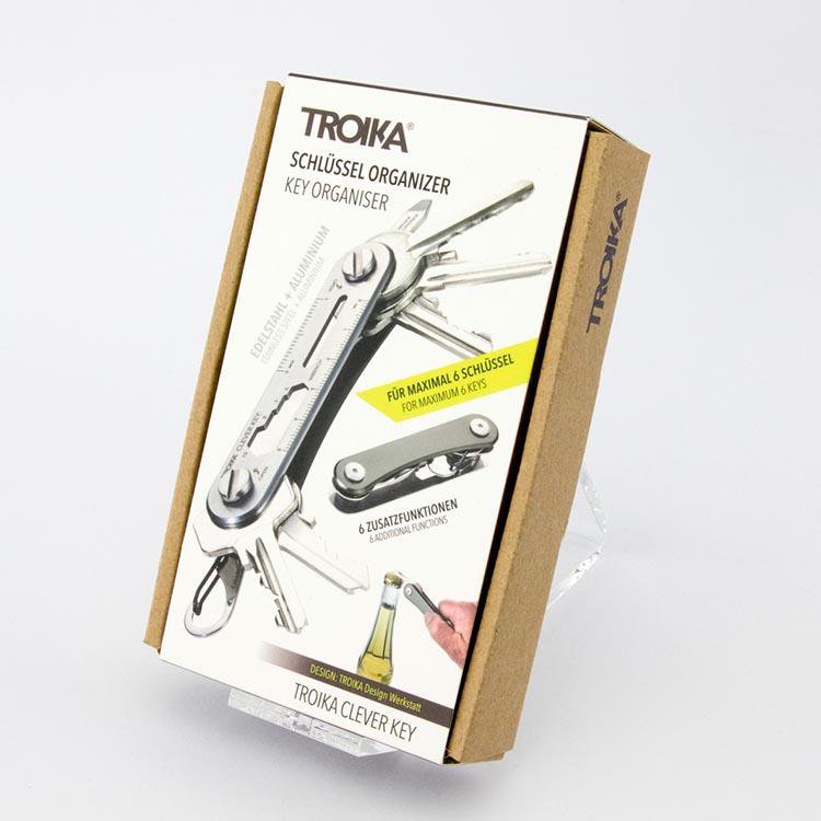 TROIKA Keyring and Mini Tool TROIKA CLEVER KEY Titanium Colour