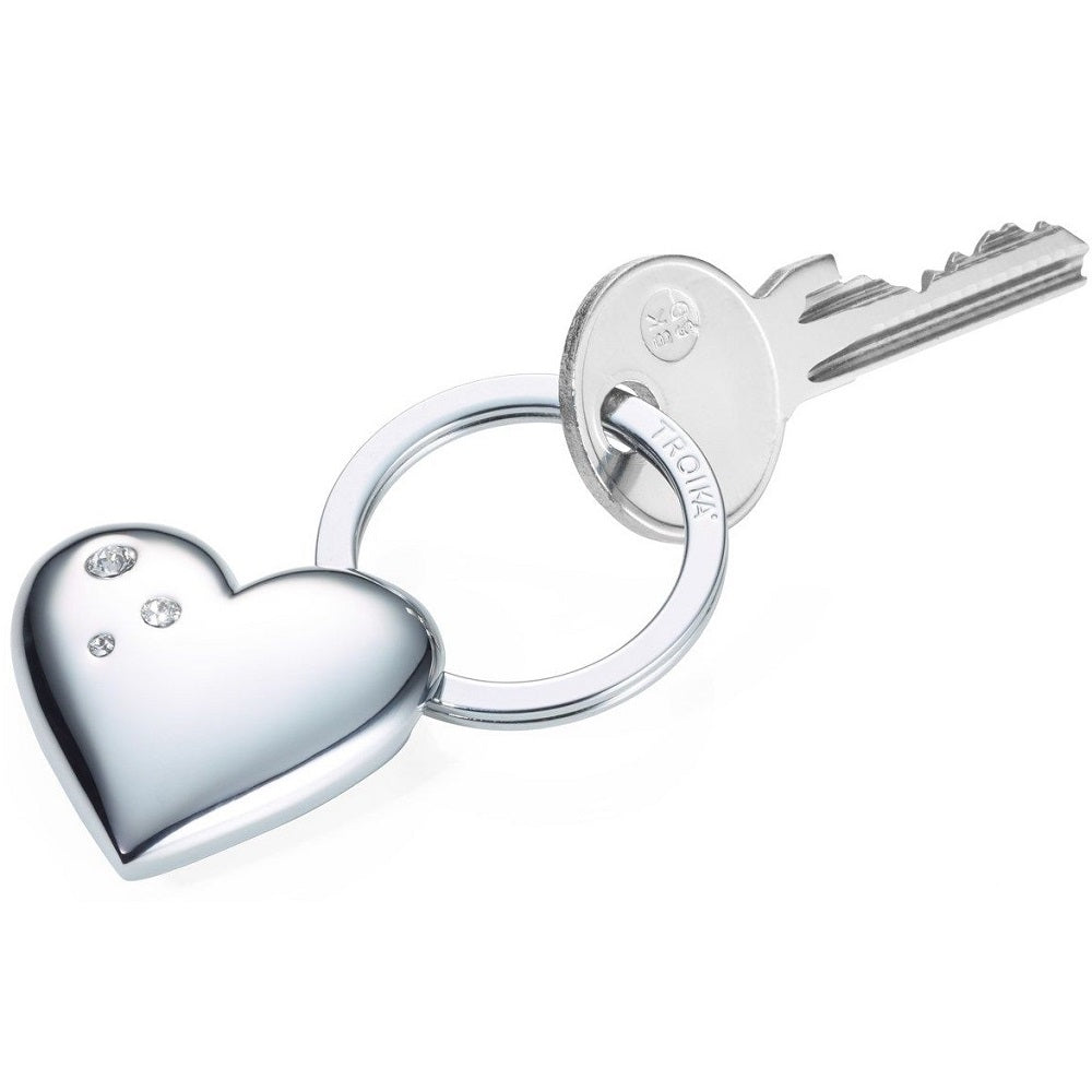 TROIKA Keyring Heart – SHINY HEART GIRLS BEST FRIEND – Silver Colour