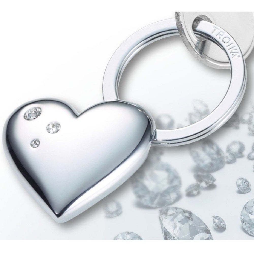 TROIKA Keyring Heart – SHINY HEART GIRLS BEST FRIEND – Silver Colour