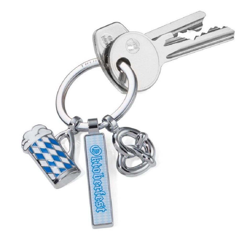 Troika Keyring OKTOBERFEST with 3 Charms: Oktoberfest / Pretzel / Beer Mug