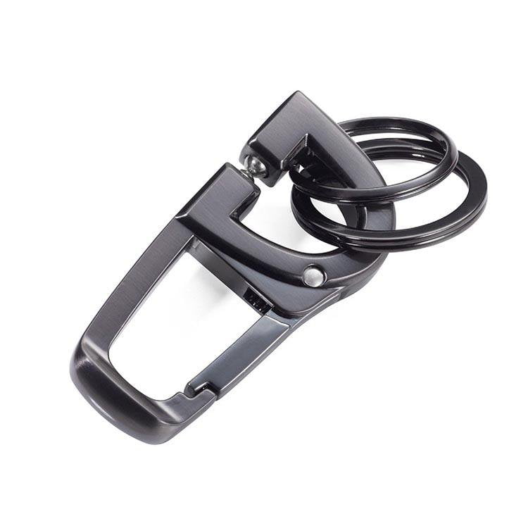 TROIKA Keyring Carabiner with Innovative Click Mechanism D-CLICK