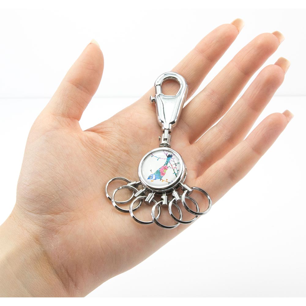 TROIKA Keyring - Carabiner Hook and 6 Easy Release Keyrings - Birdie