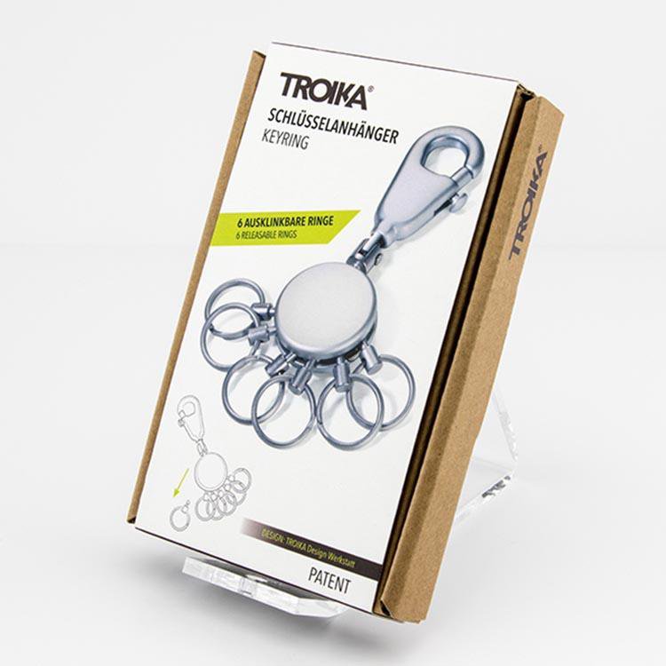 Troika Keyring With Carabiner and 6 Rings Patent