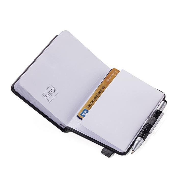 TROIKA Notepad DIN A7 with Multitasking Ballpoint Pen LILIPAD+LILIPUT Grey