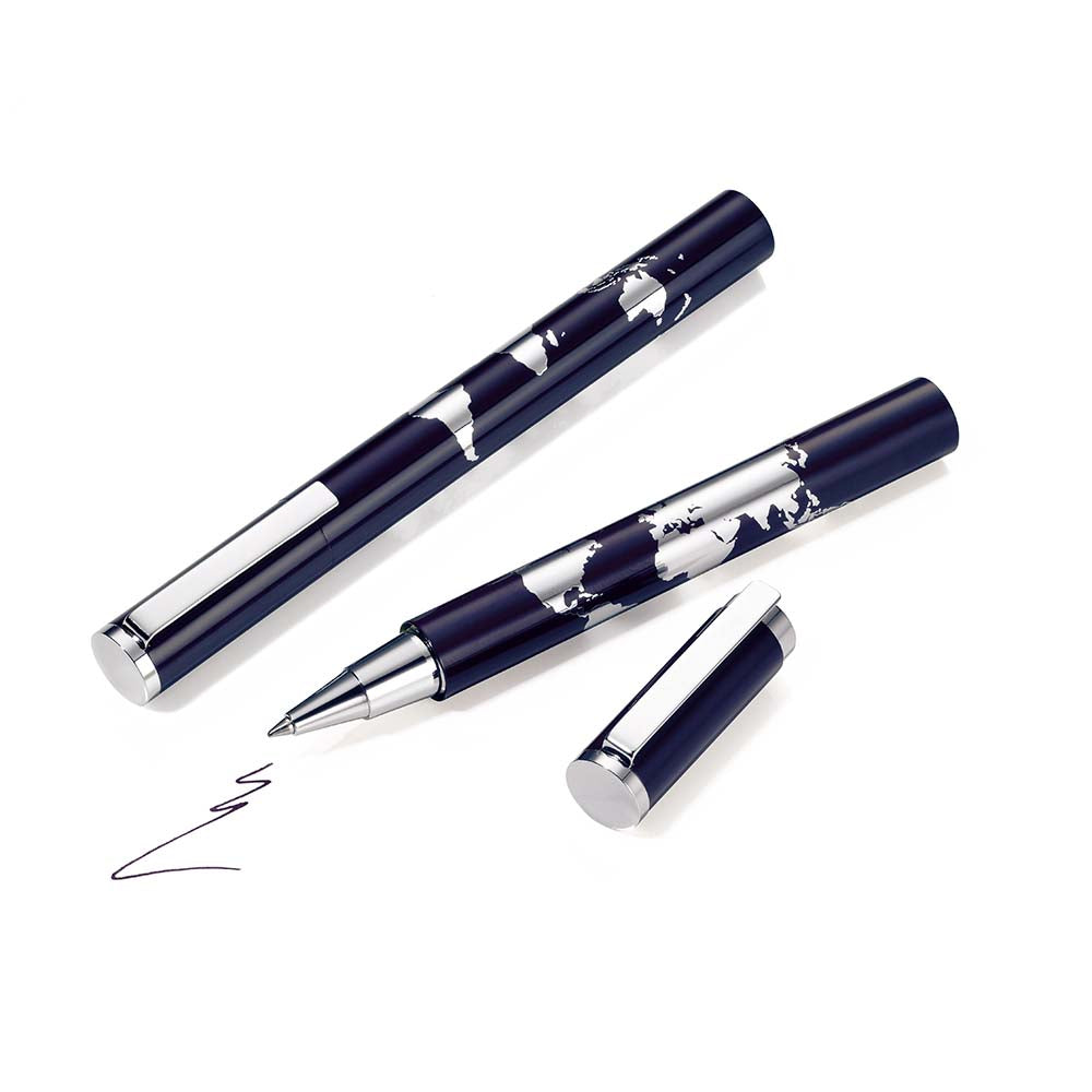 TROIKA Rollerball Pen World In Your Hand - Dark Blue