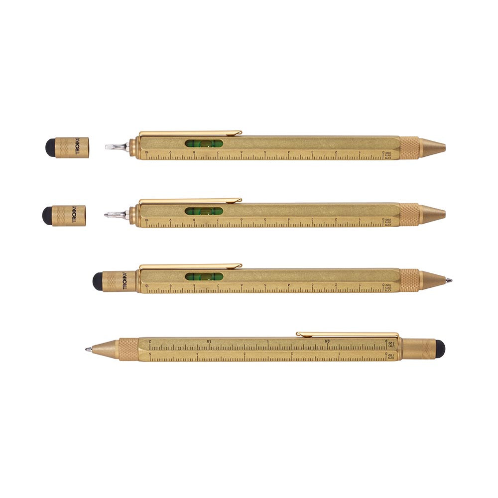 Troika Multitasking ballpoint pen "CONSTRUCTION" (Antique Brass)