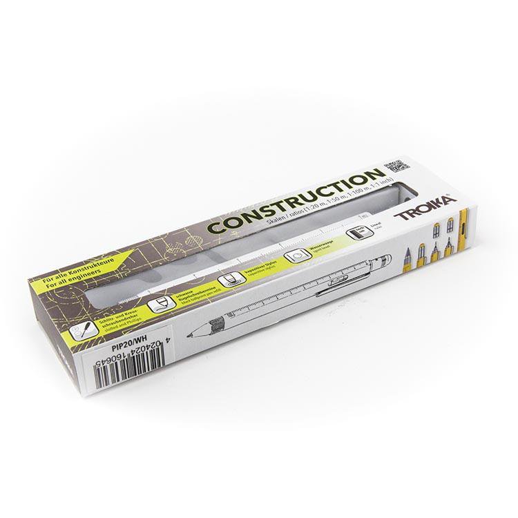 Troika Multitasking ballpoint pen "CONSTRUCTION" (White)