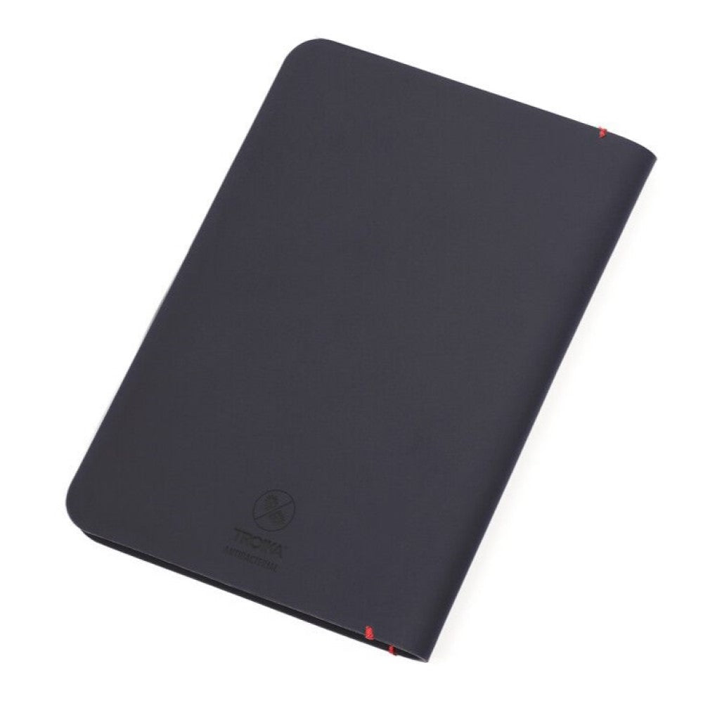 TROIKA Germany SLIM PASS Passport Cover. 2 Compartments. 3 RFID Protected Credit Card Slots. Black Faux Leather with Antibacterial Coating. Personalisable