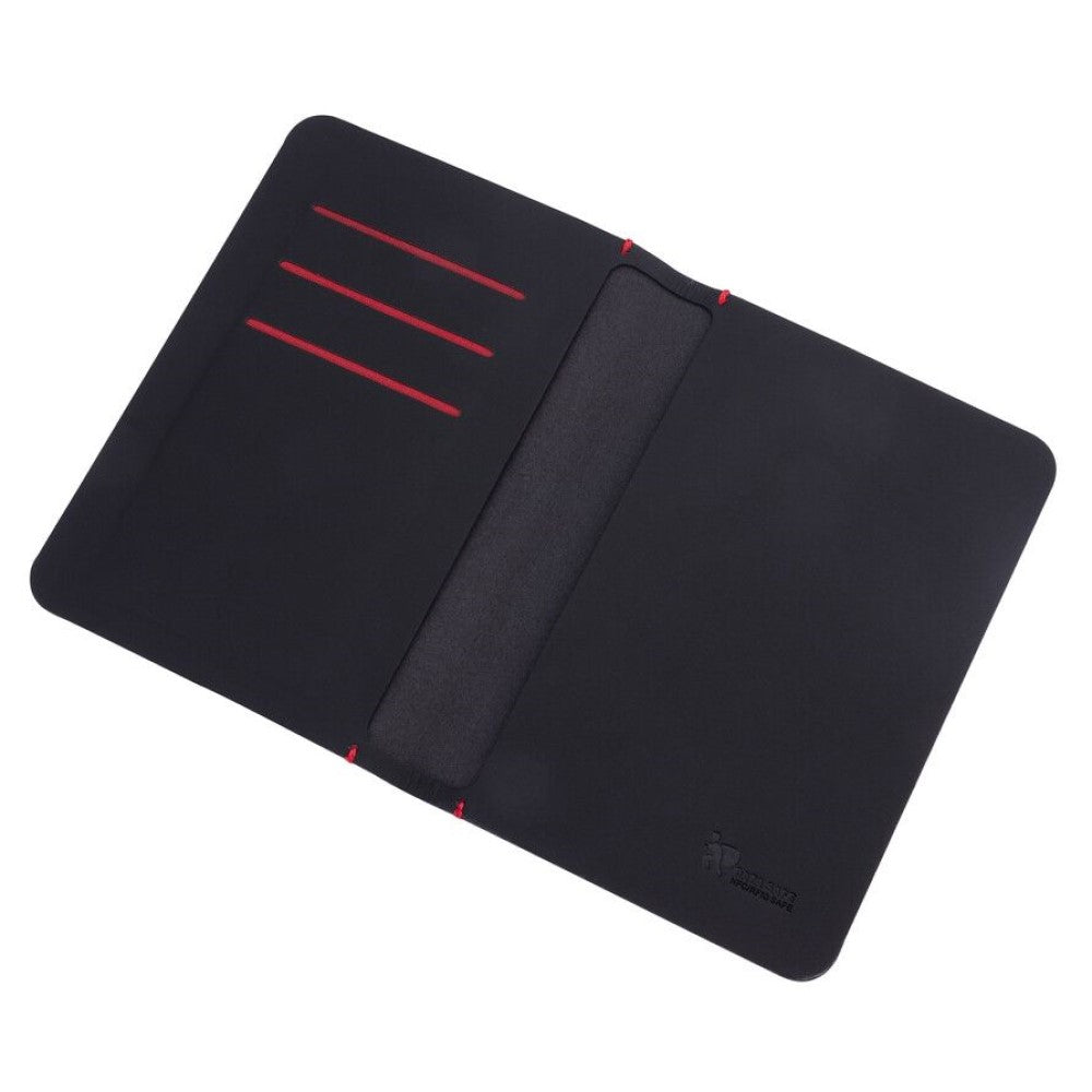 TROIKA Germany SLIM PASS Passport Cover. 2 Compartments. 3 RFID Protected Credit Card Slots. Black Faux Leather with Antibacterial Coating. Personalisable