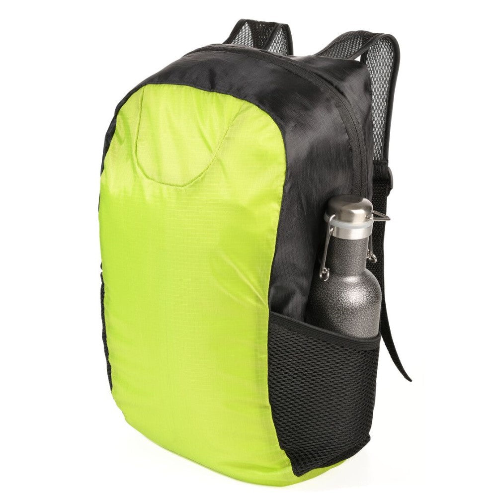 TROIKA Backpack - Foldable, Light, Water Repellent, 18L Capacity RUCKZACK - Bright Yellow / Green