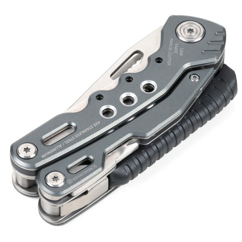 TROIKA Multi-Tool with 14 Functions including Whistle & Fire Steel: For Outdoor & Survival Trips TOL45/GY