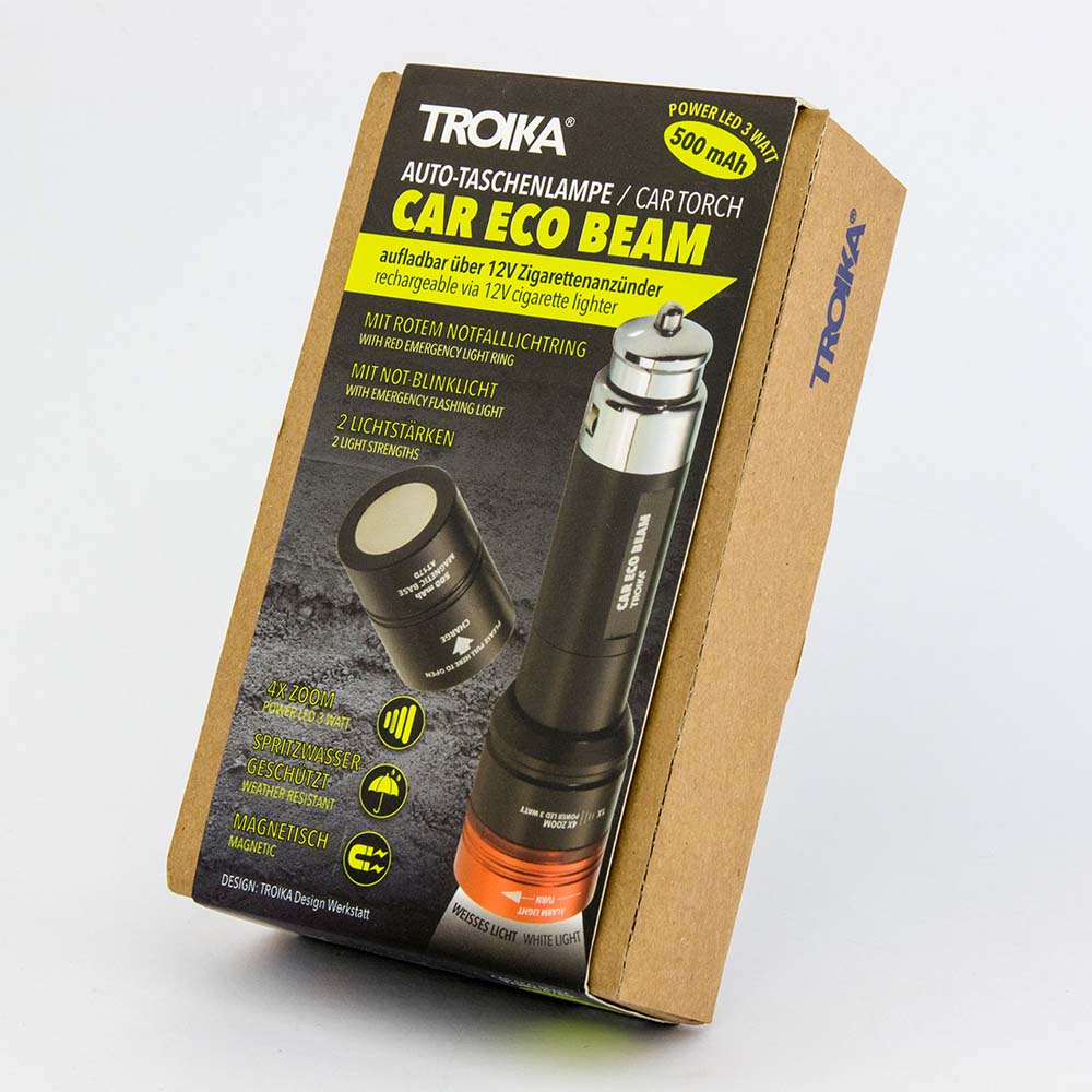 TROIKA LED Torch with Emergency Light CAR ECO BEAM - Black/Red