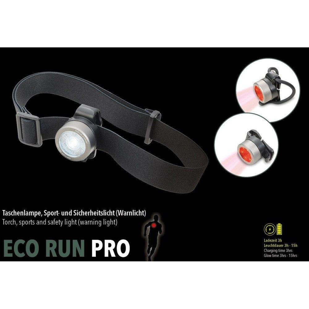 TROIKA Rechargeable LED: Safety Running, Cycling & Head Torch ECO RUN PRO