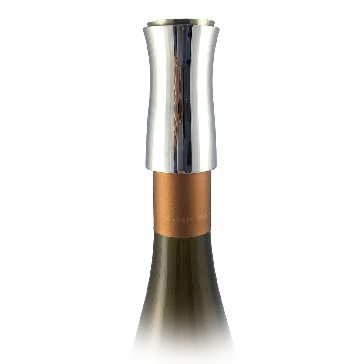 VAGNBYS 7-in-1 wine decanter fitted to the neck of a wine bottle