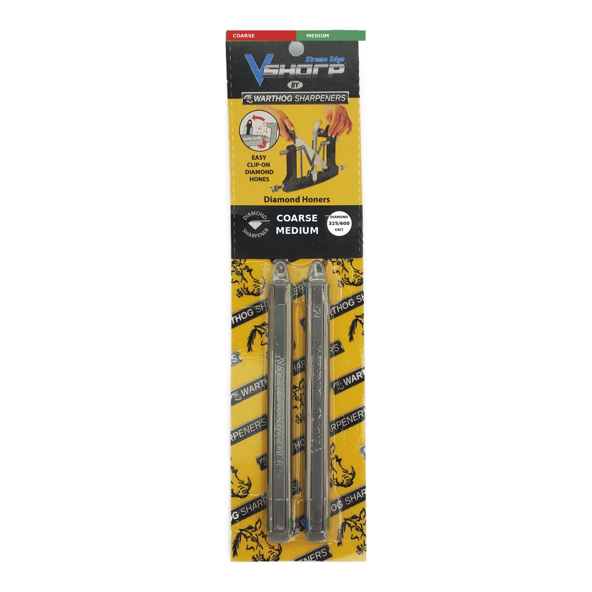 Warthog V-Sharp Xtreme Edge Diamond Stones Combo – Coarse 325 & Medium 600 Grit (Pair)