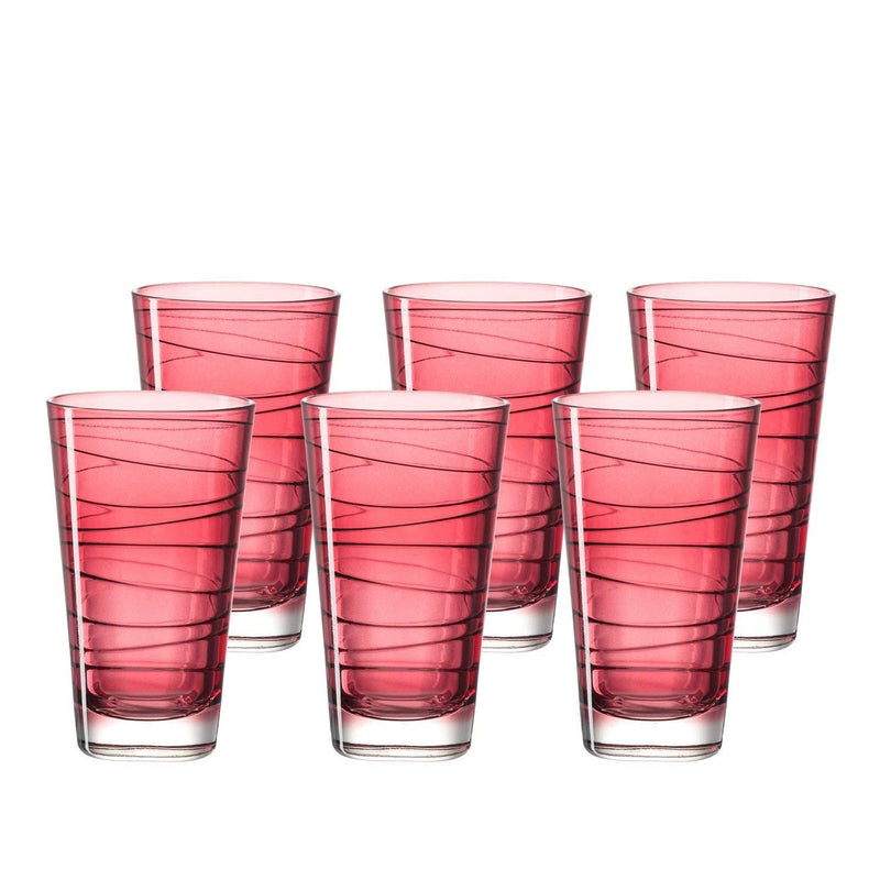 Leonardo Tall Drinking Glass - Ruby Red VARIO 6 Piece