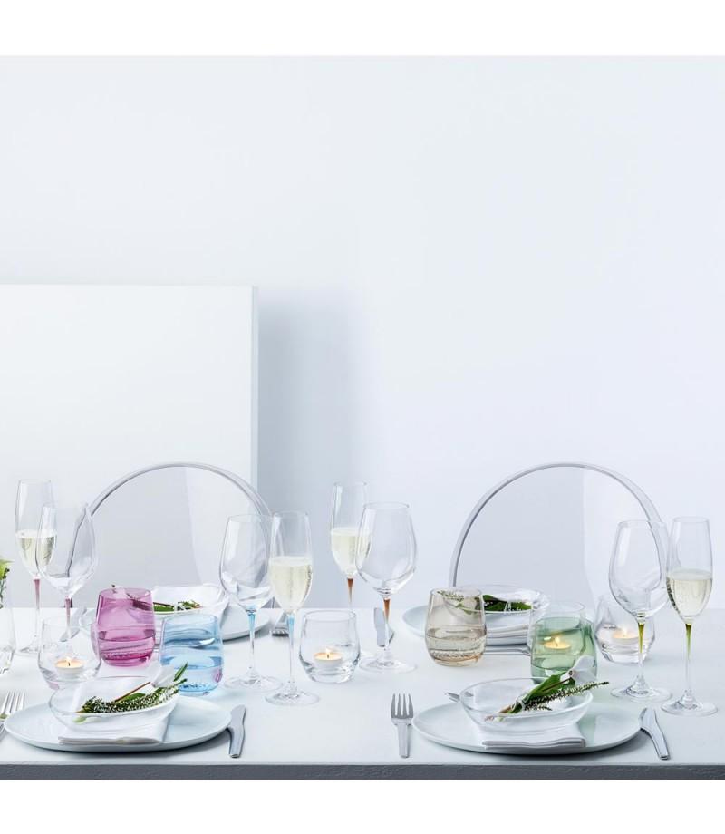 Leonardo Clear Champagne Glass with Purple Stem LA Perla Set of 2