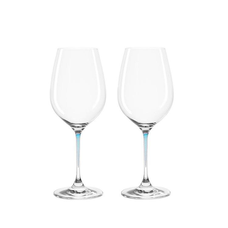 Leonardo Clear Wine Glass Set Blue Stem