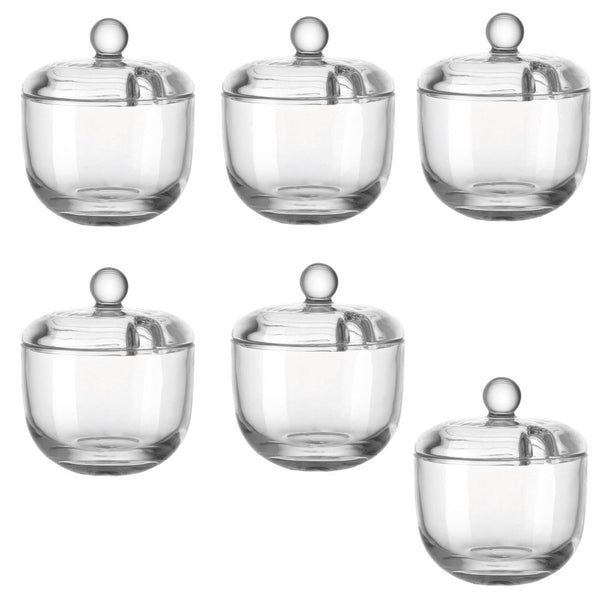Leonardo DELIGHT Sugar Bowls with Lids in Clear Glass 220ml – Set of 6
