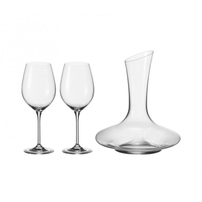 Leonardo Red Wine Decanter & Glasses BARCELONA Set 3 Pieces