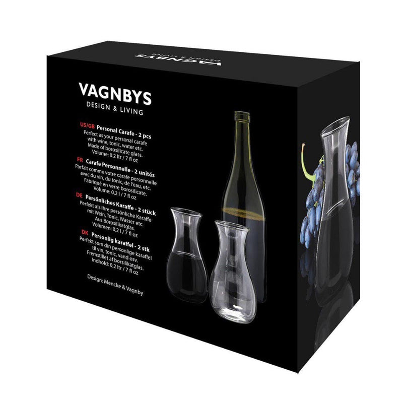 VAGNBYS Personal Carafe - Borosilicate Glass - 200 ml - 2 Pieces