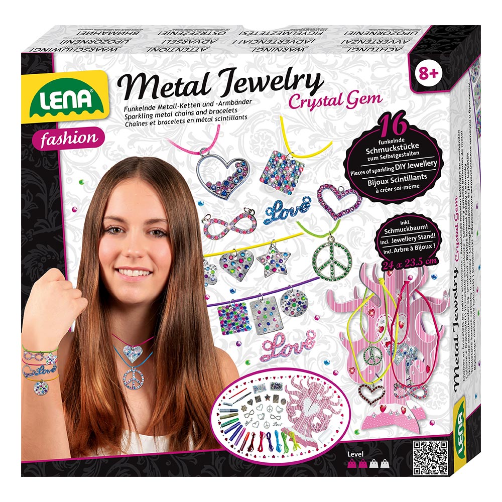 Lena Arts & Crafts: Metal and Crystal Gems Jewellery Design Set