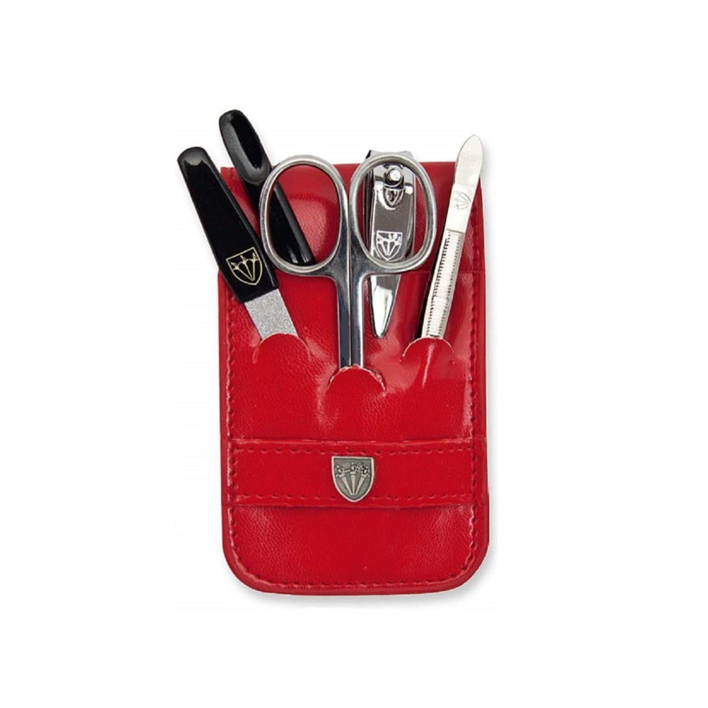 Kellermann Manicure Set Faux Leather Premium Red Case 58831 P N 5 Piece