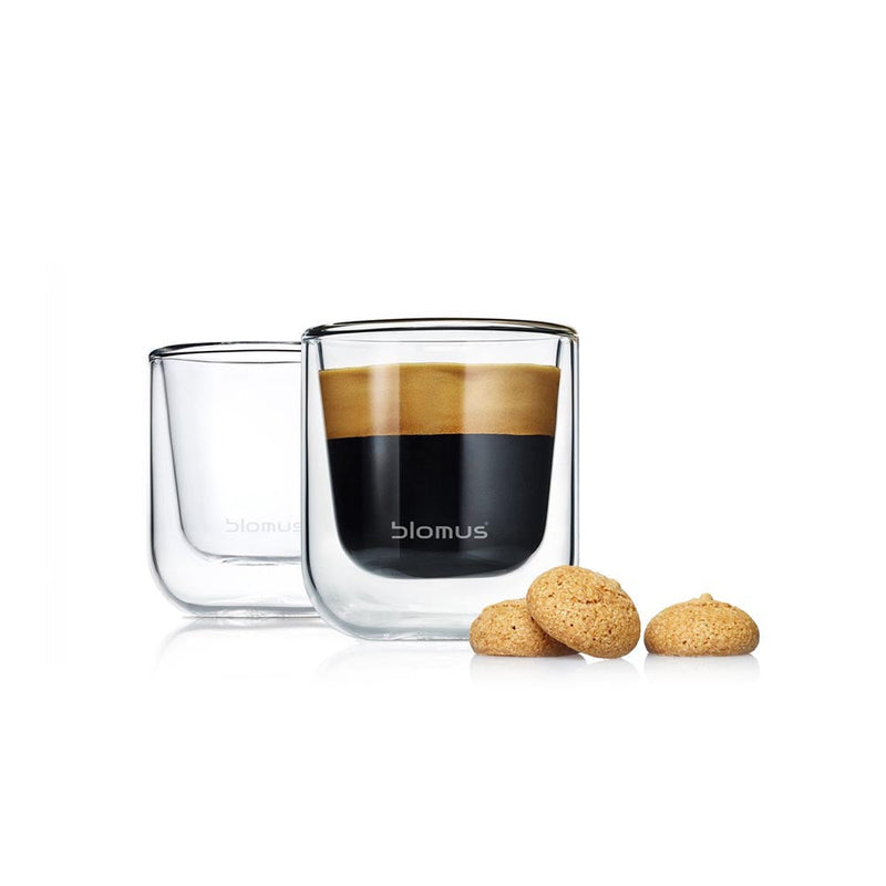 Blomus Set 2 Insulated Espresso Or Tea Glasses Nero