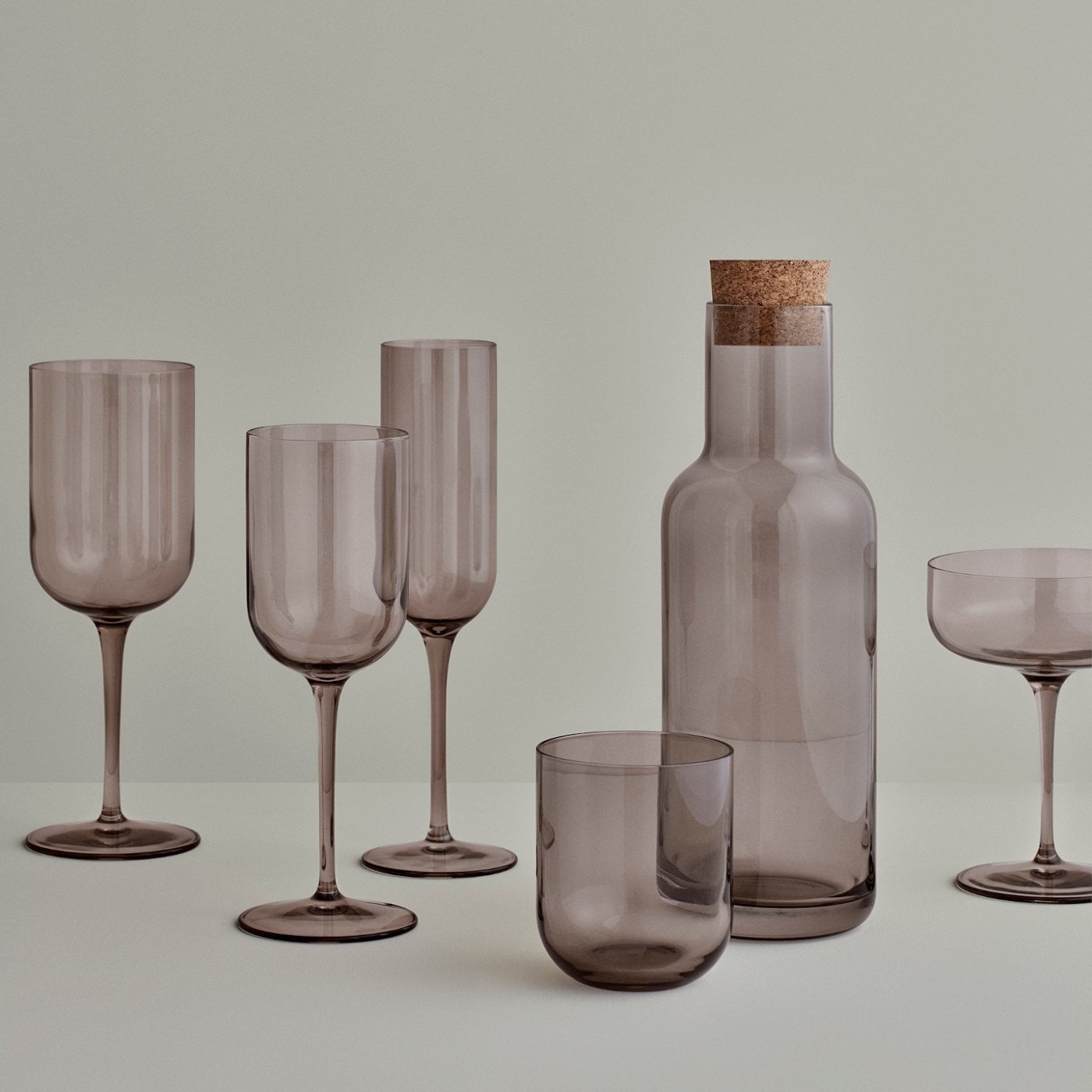 Blomus White Wine Glasses Tinted in Golden-Beige Nomad Fuum Set of 4
