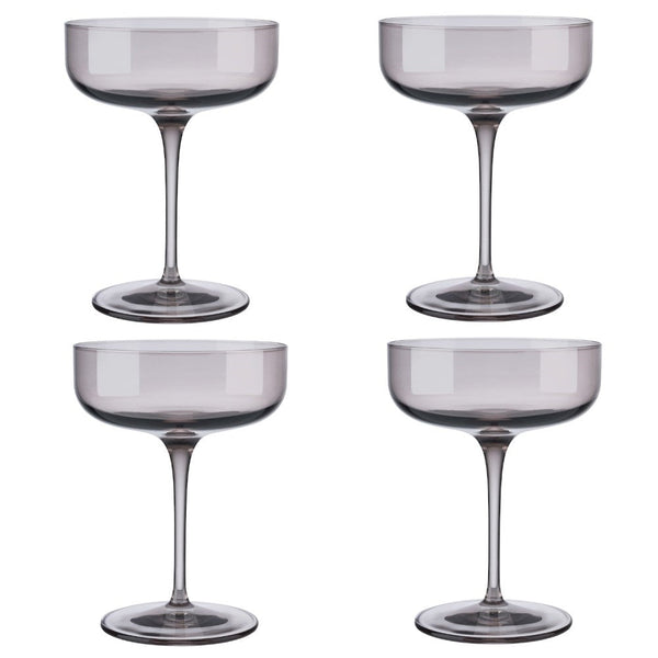 Blomus Champagne Coupe Glasses Tinted in Brown-Rose Fungi Fuum Set of 4