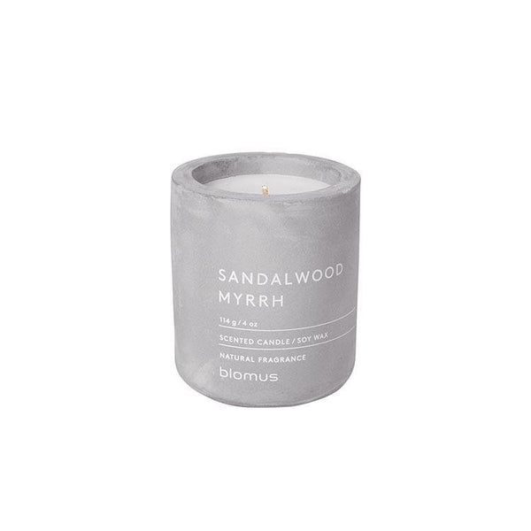 Blomus Scented Candle in Container Sandalwood and Myrrh Grey FRAGA Small