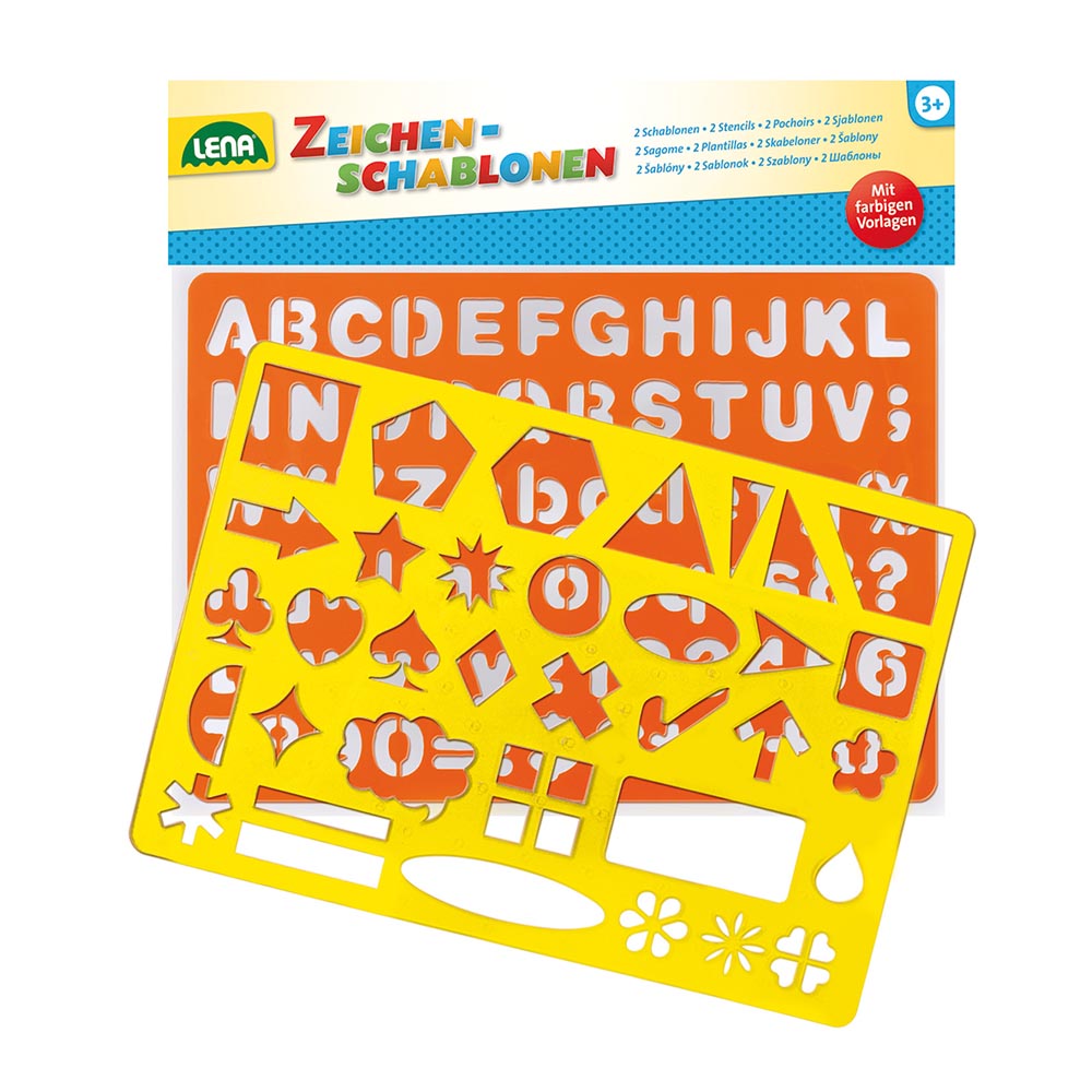 Lena Arts & Crafts Drawing Stencils: Alphabet, Numbers and Characters