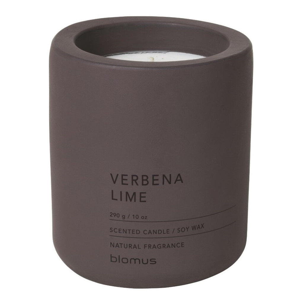 Blomus Scented Candle: Verbena Lime in Plum Concrete Container FRAGA 9cm