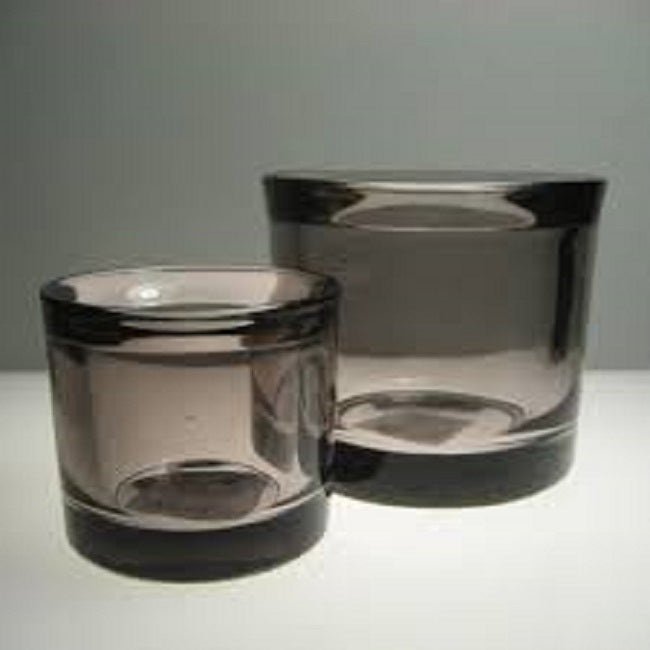 Blomus Tealight Candle Holders: Smoky-Grey Tinted Glass 6.5x6cm MIMO x12
