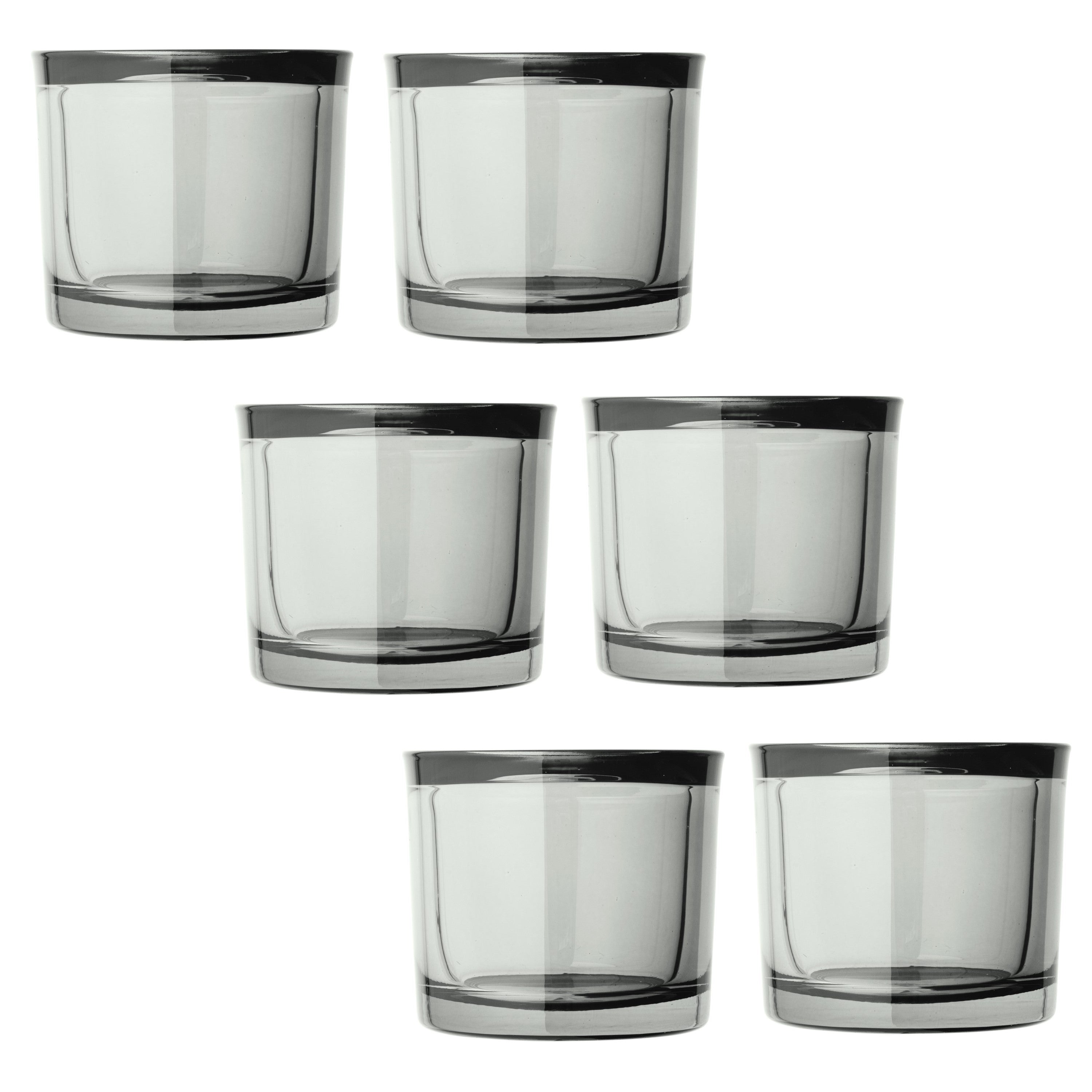 Blomus Tealight Candle Holder: Smoky-Grey Tinted Glass MIMO 8x9cm Set of 6