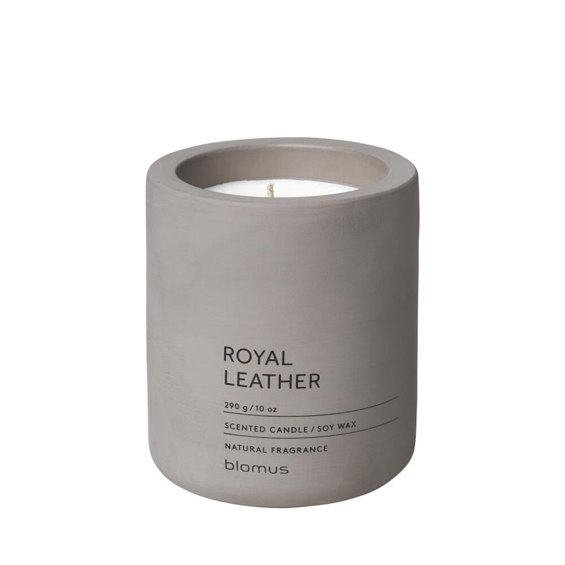 Blomus FRAGA Scented Candle in Satellite-Grey Container 9cm - Royal Leather