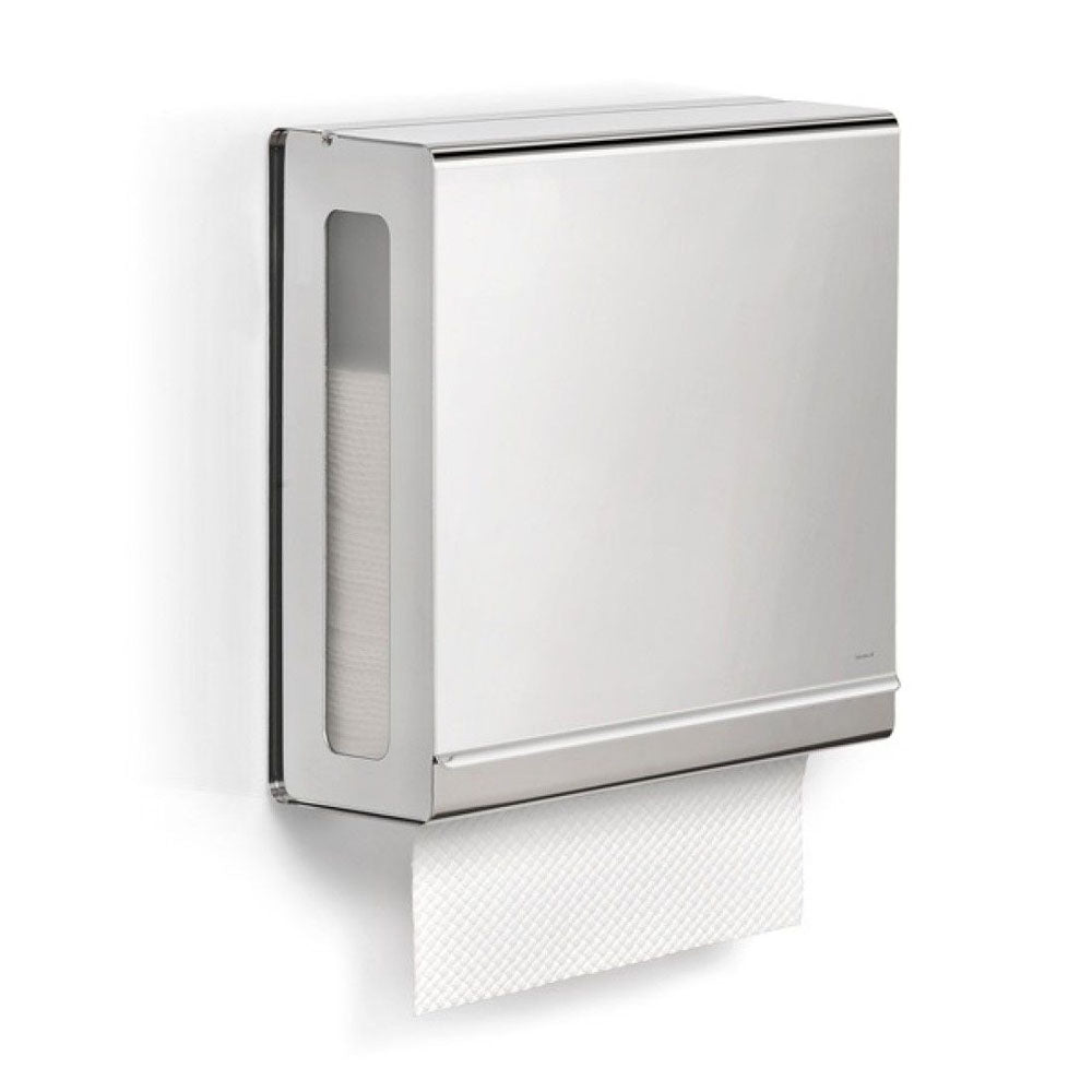 Blomus Wall Mounted Paper Towel Dispenser for C-Fold Towels: NEXIO Range - Polished Silver Stainless-Steel