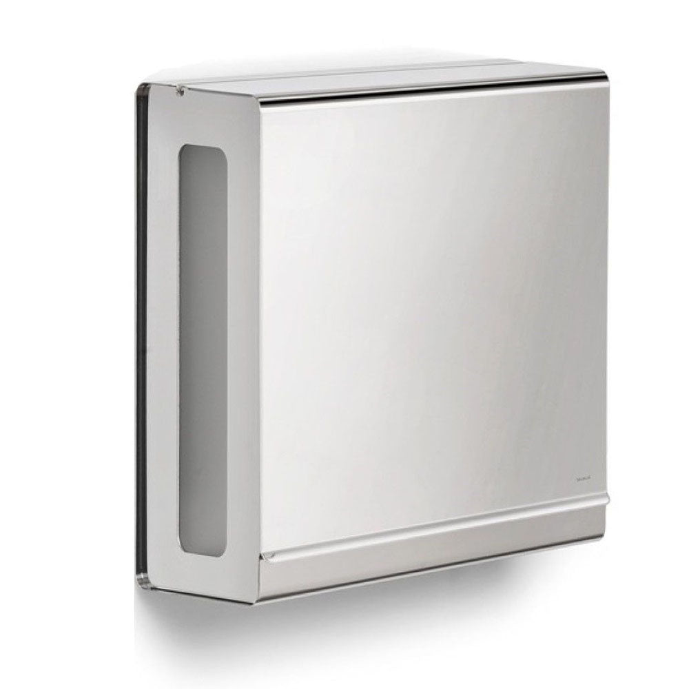 Blomus Wall Mounted Paper Towel Dispenser for C-Fold Towels: NEXIO Range - Polished Silver Stainless-Steel