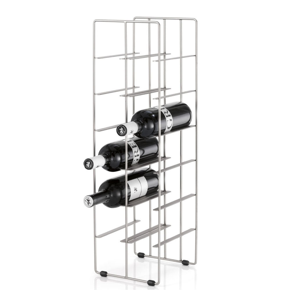 Blomus PILARE Wine Rack for 12 Bottles - Matt Nickel-Plated Steel