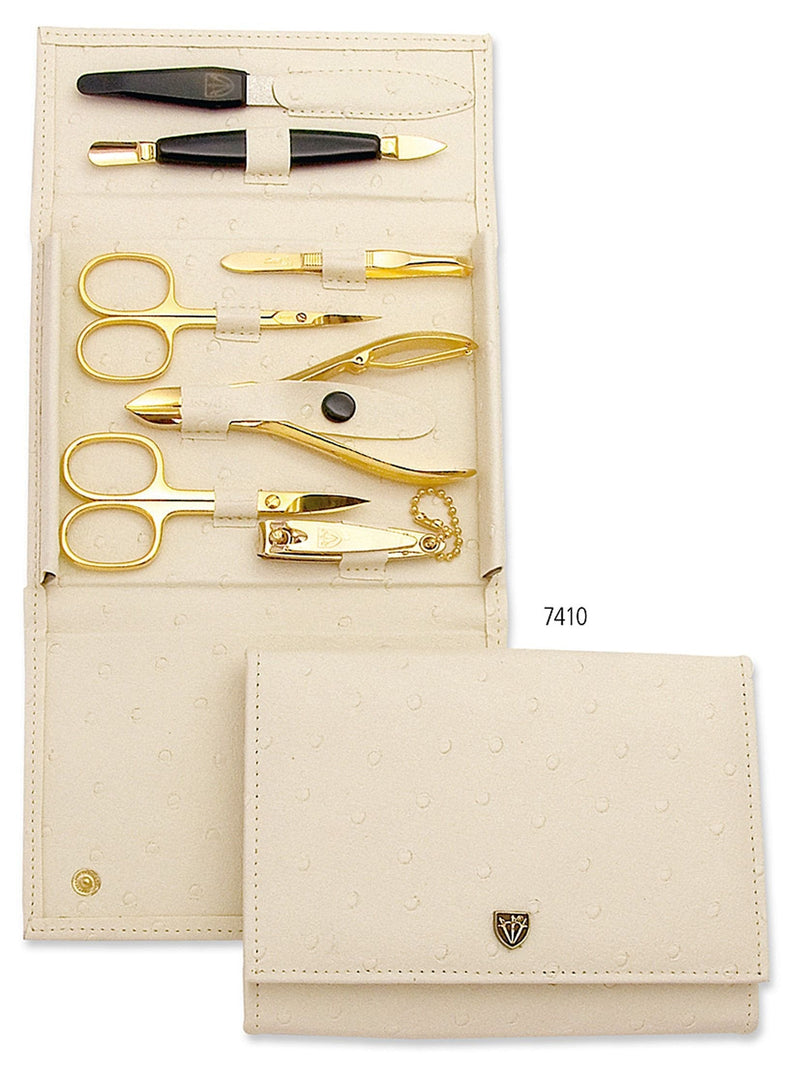 Kellermann Manicure Set Ostrich Beige, Fashion Material 1 7410 PG