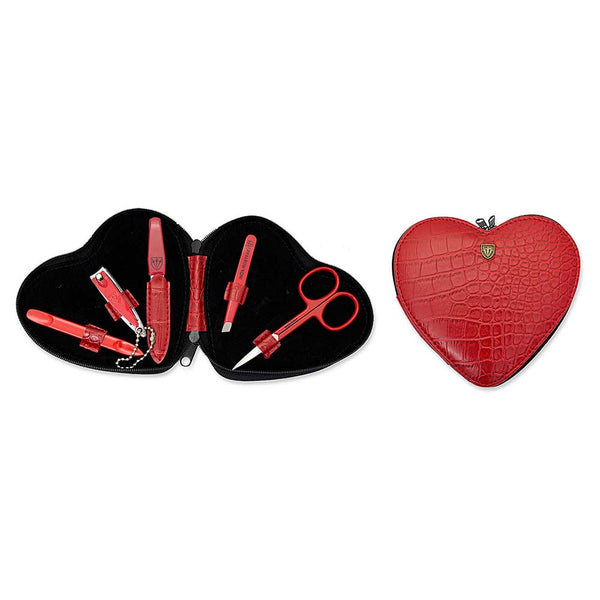 Kellermann 3 Swords Manicure Set Heart Croco Red 7771 MC RED