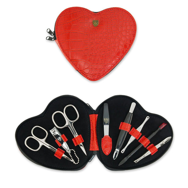 Kellermann Manicure Set Heart Croco Red 8 Pieces