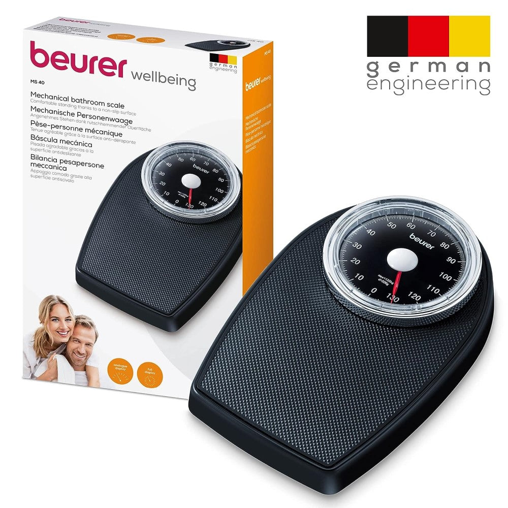 Beurer Mechanical Bathroom Scale: Analogue Scale, No Batteries Needed MS 40