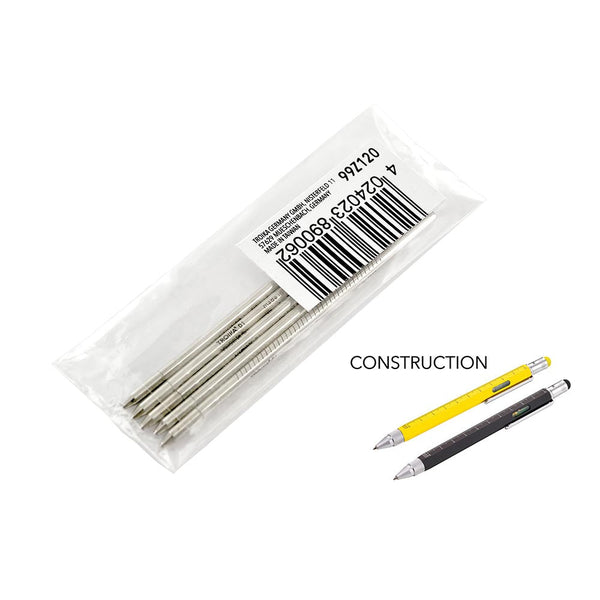 TROIKA Ink Refill for Construction Multitasking Ballpoint Pen D1 - Black Ink (Set of 5)