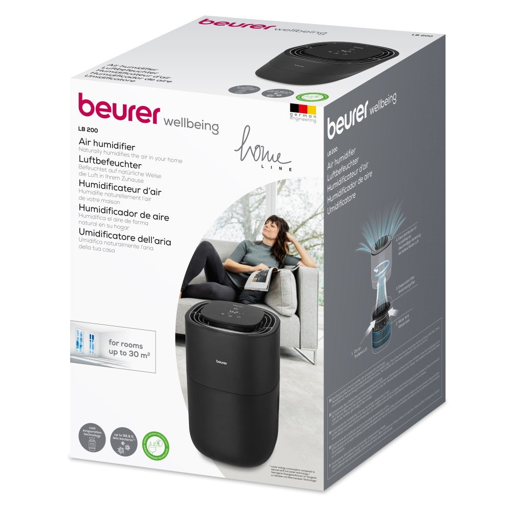 Beurer Air Humidifier: Hygienic Cold Evaporation Technology to 30m2: LB 200