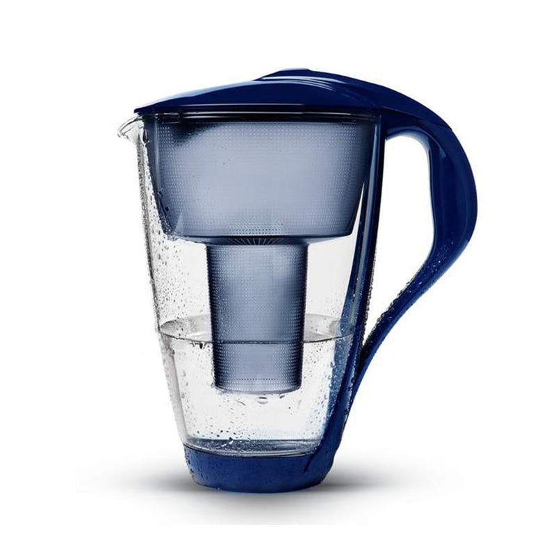 PearlCo Glass Water Filter Jug - Dark Blue
