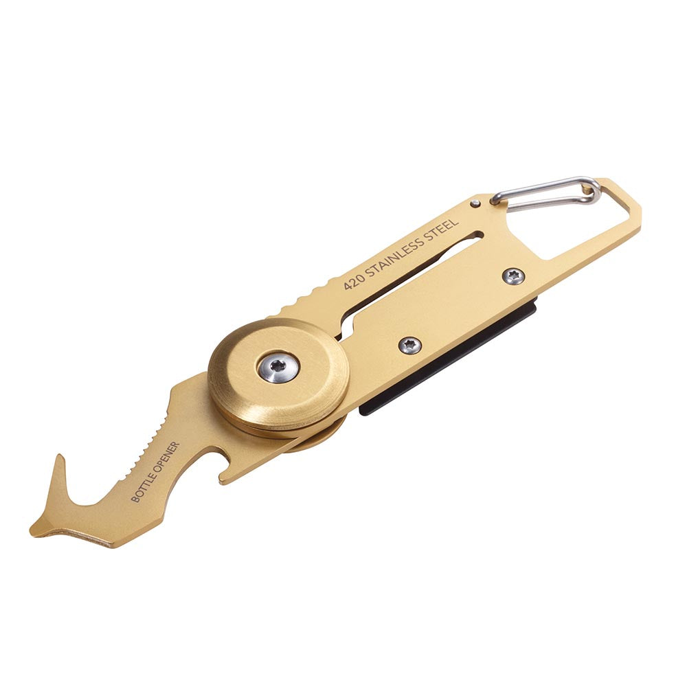 TROIKA Pocket Multi-Tool: 5 Functions with Parcel Knife EGON Gold/Black